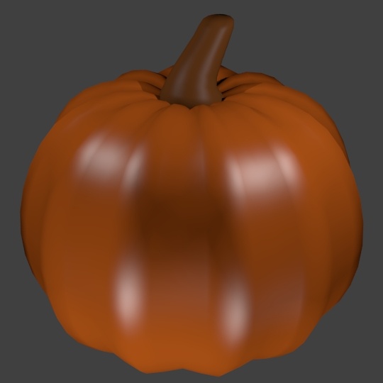 A 3D render of a pumpkin.